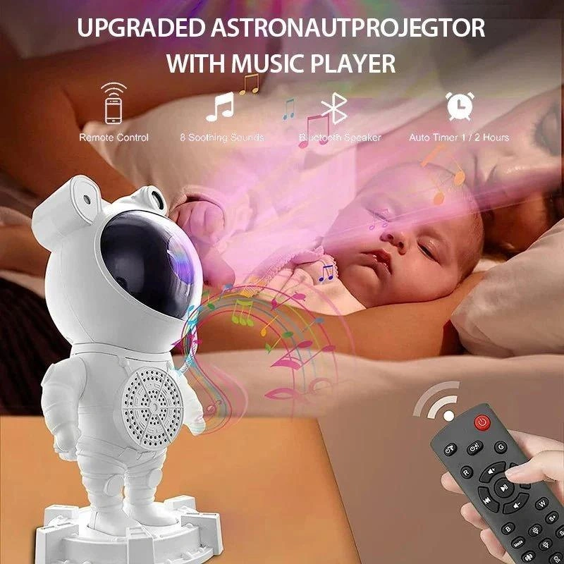 Rose Sp-608 Astronot Görünümlü Müzikli Ve Işıklı Kumandalı Bluetooth Gece Lambası