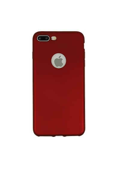Apple Uyumlu iPhone 7 Plus Telefon Kılıfı 2 Adet Bordo Esnek Silikon Kılıf Bordo Kırmızı