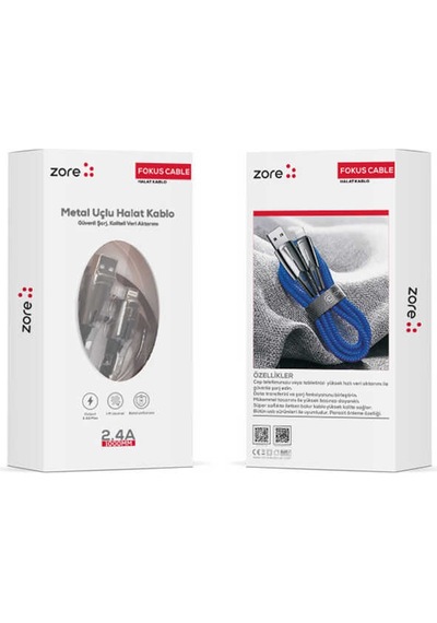 Zore Focus Lightning USB Kablo Mavi