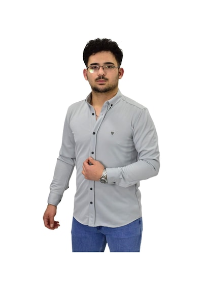 Erkek Spor Silim Fit Uzun Kol Gömlek Bgl-st04484 Gri Erkek Spor Silim Fit Uzun Kol Gömlek Bgl-st04484 Gri
