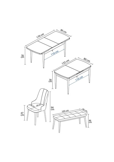 Clara Beyaz 80x132 Açılabilir Mdf Masa Yemek Odası Takımı,mutfak Takımı 4 Sandalye 1 Bench Krem Clara Beyaz 80x132 Açılabilir Mdf Masa Yemek Odası Takımı,mutfak Takımı 4 Sandalye 1 Bench Krem