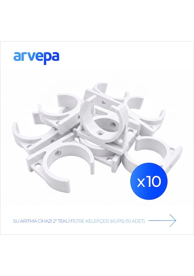 Arvepa Su Arıtma Cihazı 2" Tekli Filtre Kelepçesi (Klips) 10 Adet - Esnek Yapı