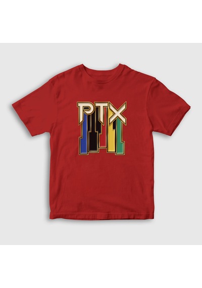 Presmono Unisex Çocuk Vintage Pentatonix T-shirt Kırmızı
