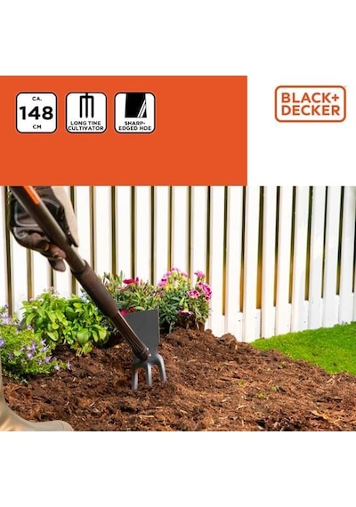 Black&decker Bxgtto7009 Bahçe Çapası Ve Tırmık 148 Cm Siyah-turuncu