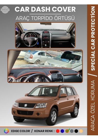 Suzukı Grand Vitara 2006-2012 Torpido Örtüsü Panel Torpido Koruma Tam Uyum Uv Koruma Hızlı Montaj - 864 Stiloto