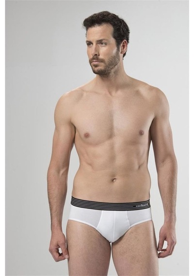 Cacharel 1321 Üçlü Erkek Slip - Beyaz/siyah/gri Melanj Beyaz