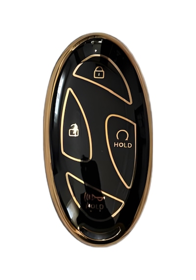Autohan Keys Premium Nano Anahtar Kılıfı, 5 Butonlu, Tucson Ioniq Kona Modelleri İle Uyumlu Siyah-altın