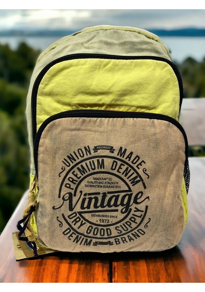 Old Cotton Cargo Kaliteli Vintage Disayn Sırt Gezi Çantası New Patchwork 5017 Koyu Kahverengi