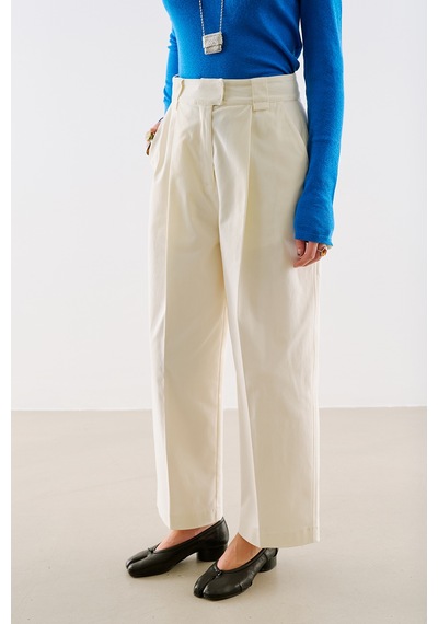 Manuka Gabardin Straıght Pileli Pantolon Ekru Aw26pnt00004-02