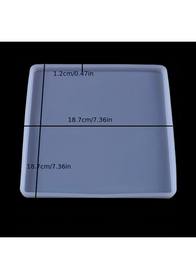 Silikon Epoksi Reçine Kare Tepsi Kalıbı 18,7x18,7cm