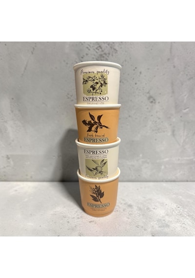 Art 4'lü Espresso Bardağı 90cc , Kulpsuz Kahve Fincanı Renkli