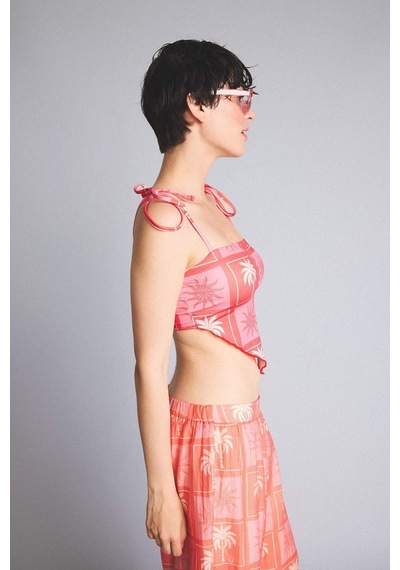 Defacto Regular Fıt Dijital Baskılı Mercan Bikini Üstü I2150ax26hsrd116 Kırmızı-rd116