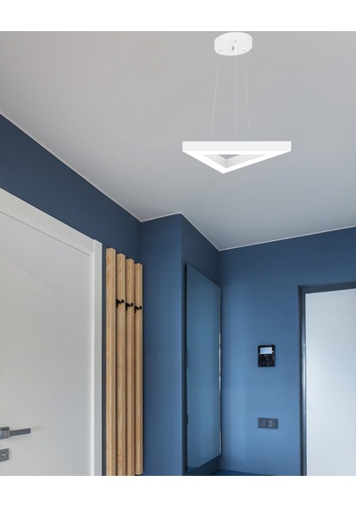 Trian Beyaz Kasa, Beyaz Işık Modern Sarkıt Led Avize Beyaz