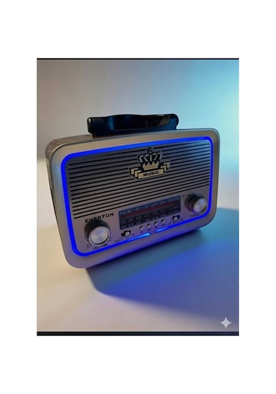Nostaljik Radyo 301 Led Işıklı Bluetooth Sd Kart Giriş Sarjlı El Fenerli Eskitme Nostaljik Radyo -