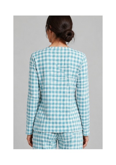 Fit Women Kadın Çizgili Regular Fit Mint Pijama Takımı 4697 Mint Yeşili