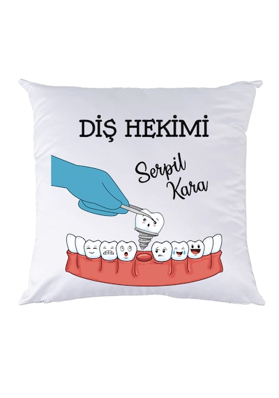 Diş Hekimine Hediye Isimli Yastık