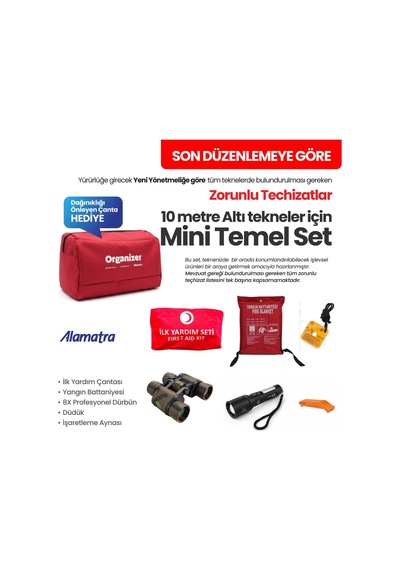 Mini Temel Set Yeni Yönetmeliğe Uygun Zorunlu Tekne Teçhizatı