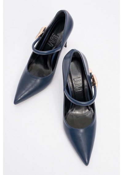 Luvishoes Luvi Shoes Pattaya Laci Cilt Taş Detaylı Kadın İnce Topuklu Ayakkabı Lacivert Deri Luvishoes Luvi Shoes Pattaya Laci Cilt Taş Detaylı Kadın İnce Topuklu Ayakkabı Lacivert Deri