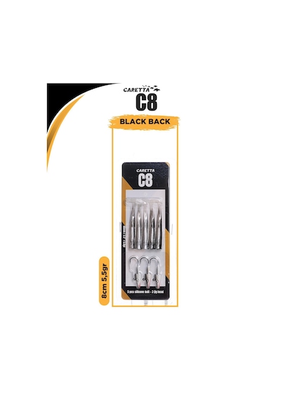 Caretta C8 8cm 5.5gr Lrf Silikon Yem Black Back