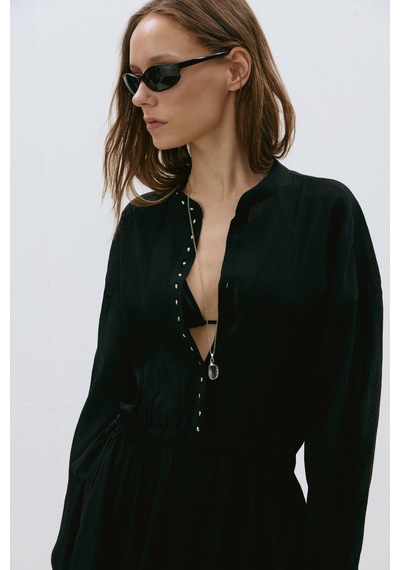 Suud Collection Siyah Dore Nikel Aksesuarlı Elbise