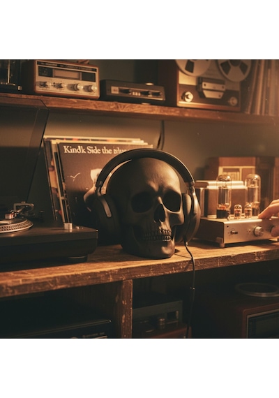 Happy3dworld Kafatası Kulaklık Standı, 3d Baskı Gotik Horror Masaüstü Dekor