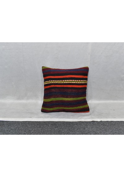 Zehra Abla Halı Yeni El Dokuma Dekoratif Kilim Kırlent Yastık Kılıfı 6791 Çok Renkli