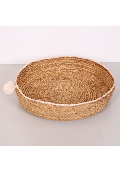 Azelya 50x13 Cm Su Sümbülü Sepet& Duvar Tabağı Bej