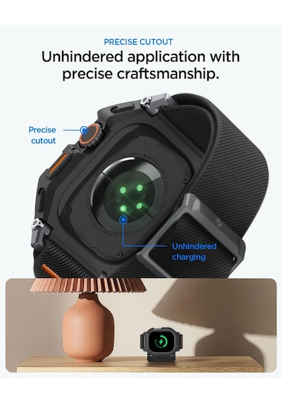 Apple Watch 49mm Ultra 4/3/2/1 İle Uyumlu Ekran Koruyuculu Kılıf Lite Fit Pro + Glas.tr Slim Hd Matte Black - Acs11415 Çok Renkli