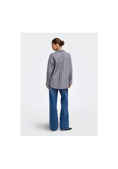 Only Onloregon Lyrına L/s Shırt Wvn Kadın Mavi Gömlek - 15377119