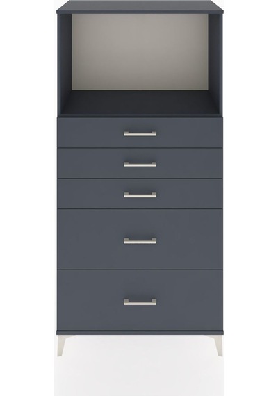 Hyperion Dolap Tek Raflı 5 Çekmeceli 88x44x182 Antrasit-antrasit Antrasit