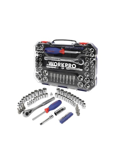 Workpro Wp202566 1/4 3/8 Metrik/inç 63 Parça Cr-v Profesyonel Lokma Takımı Fr Wp202566