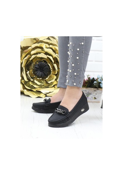 Nesil Shoes Nstar 410 Siyah Kot Anatomik Kadın Ayakkabı-siyah Kot Siyah