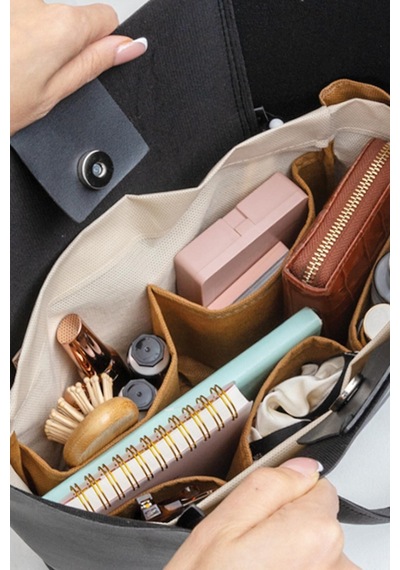 Seyahat Ve Günlük Kullanım İçin Çanta İçi Düzenleyici Organizer Çok Cepli İç Çanta Bej - 750777007 Bej