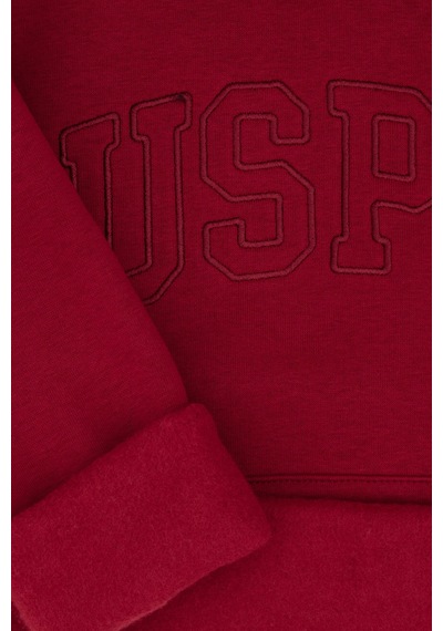 U.S. Polo Assn. Kız Çocuk Koyu Frambuaz Kapüşonlu Şardonlu Basic Sweatshirt 50314311-VR104