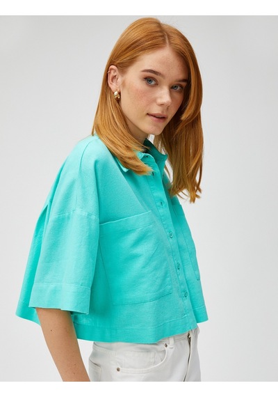 Koton Crop Oversize Gömlek Keten Karışımlı Cepli Mınt 3sak60017pw 3SAK60017PWMNT Mint Yeşili Koton Crop Oversize Gömlek Keten Karışımlı Cepli Mınt 3sak60017pw 3SAK60017PWMNT Mint Yeşili