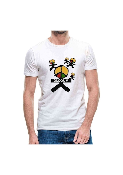 Michael Jackson Peace Olodum Baskılı Beyaz Erkek Tshirt