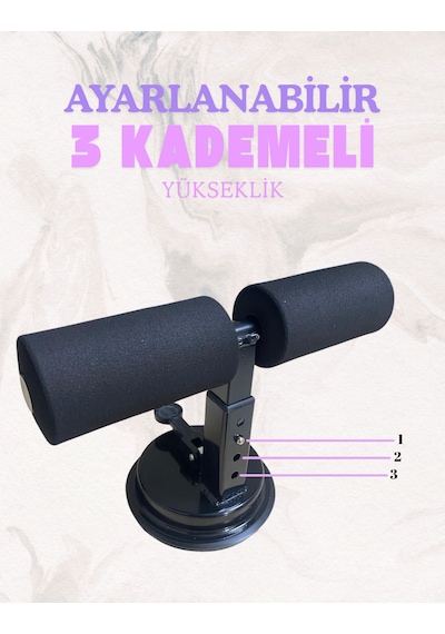 Vantuzlu Mekik Çekme Metal Spor Aleti Karın Egzersizi Evde Spor Egzersiz