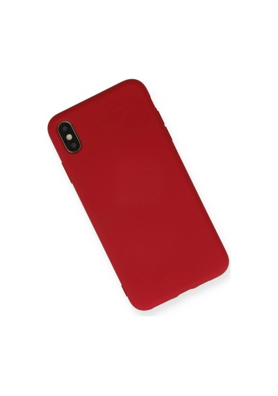 Gld-spt- Newface Apple Uyumlu iPhone Xs Max Kılıf Nano İçi Kadife Silikon - Kırmızı