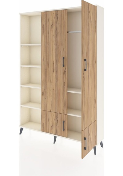 Arges Dolap 6 Raflı 4 Kapaklı Tek Askılı 132x30x195 Aytaşı-ça... Aytaşı