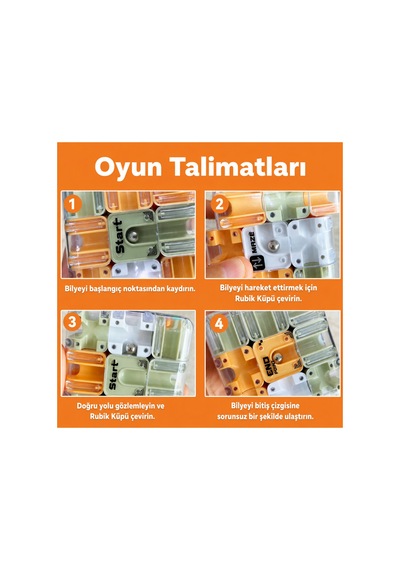 3d Labirent Zeka Küpü Eğitici Akıl Oyunu Çelik Bilyeli Sabır Ve Odaklanma Oyuncağı 3+ Yaş