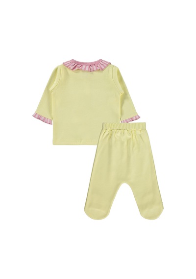 Civil Baby Fırfırlı Patikli 1-9 Ay Pijama Takımı - Sarı Açık Sarı