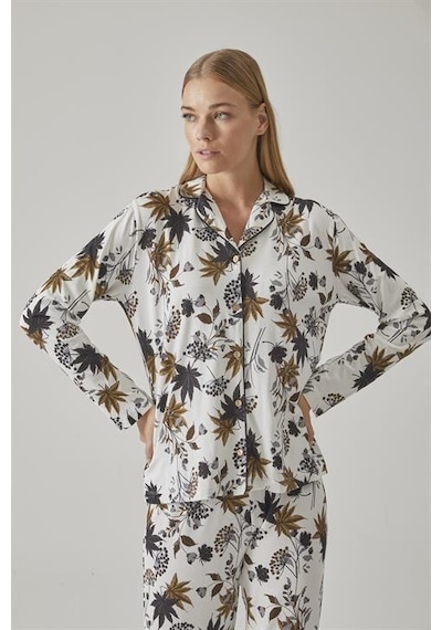 Relax Mode Kadın Gömlek Pijama Takım - 10778 Renkli
