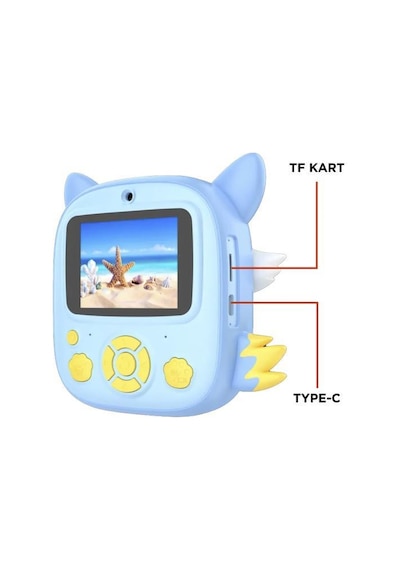 Torima Cmr-20 Mavi Dijital Video Kayıt Fotoğraf Çocuk Kamerası Termal Resim Kağıt Baskılı Yazıcı Torima Cmr-20 Mavi Dijital Video Kayıt Fotoğraf Çocuk Kamerası Termal Resim Kağıt Baskılı Yazıcı