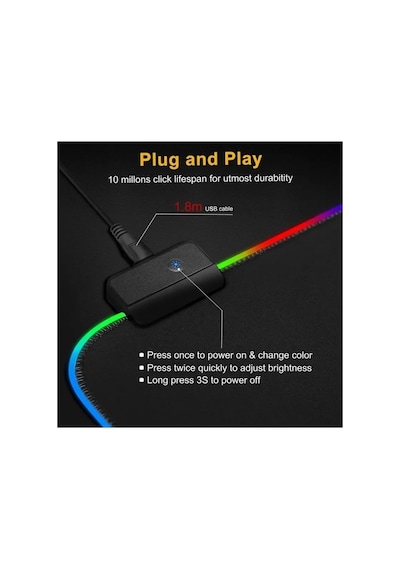 Rgb Led Işıklı Gaming Mousepad Xl 80cm X 30 Cm Büyük Boy Oyuncu Mouse Pad