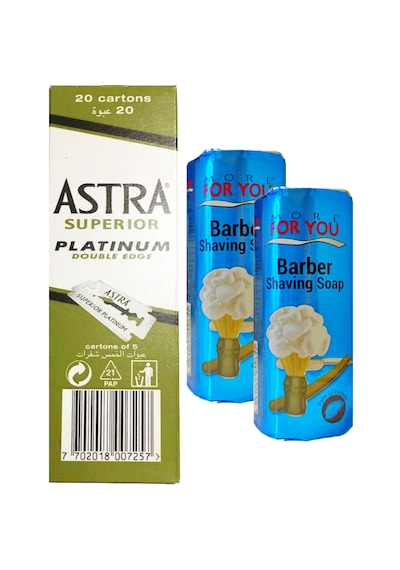 Astra Jilet 100'lü + More For You Berber Tıraş Sabunu 2 x 75 G