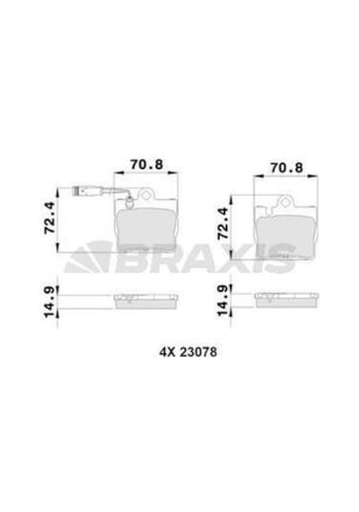 Braxis Ab0361 Fren Balatası Arka S-class W220 98-05 C215 99-05 A0044209420