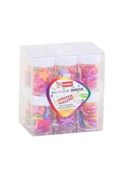 Mikro Boncuk Şekilli Karışık 12li Paket