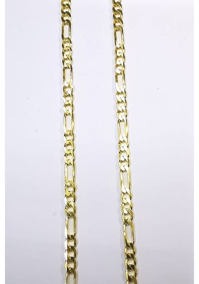 Omar Silver Unisex Figaro 3 Mm Gold Altın Kaplama Gümüş Kolye Zin