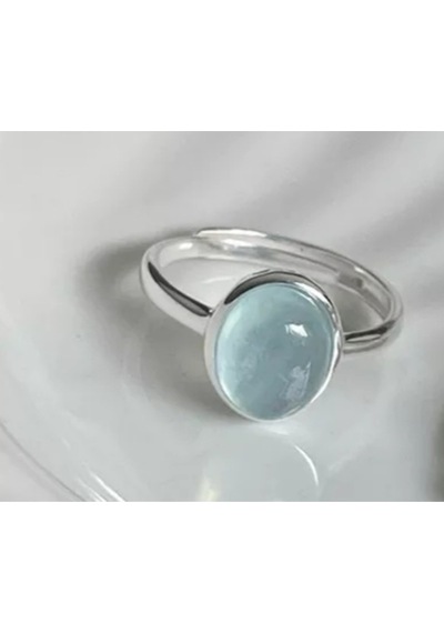 925ayar Gümüş Mavi Kristal Taşlı Minimalist Ayarlanabilir Yüzük