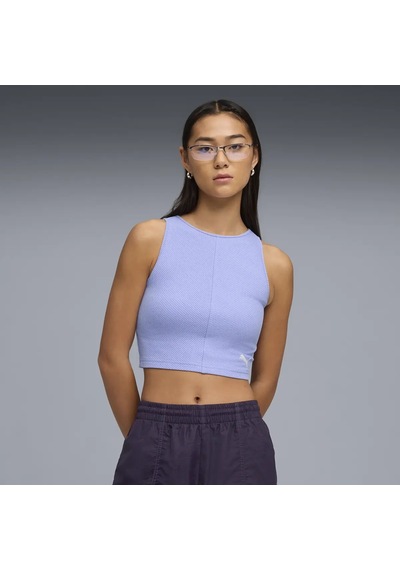 Puma Wardrobe Ess Ribbed Crop Top Mor Kadın Crop Üst
